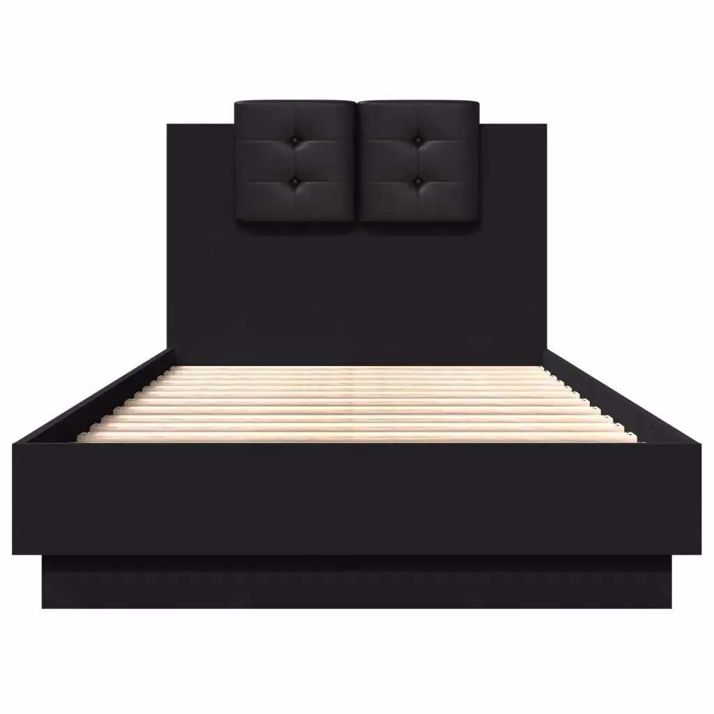 Berkfield Home Small Single Bed Frame in Black, W: 75 cm, L: 190 cm – 3