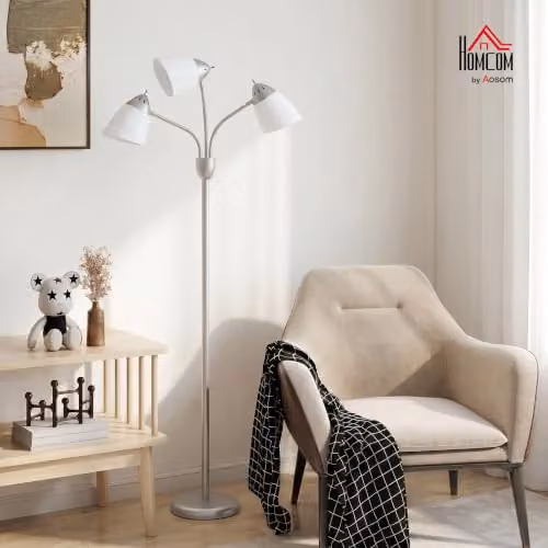 HOMCOM Modern Arc Tree Floor Lamp in Silver Tone, Height: 155 cm – 2