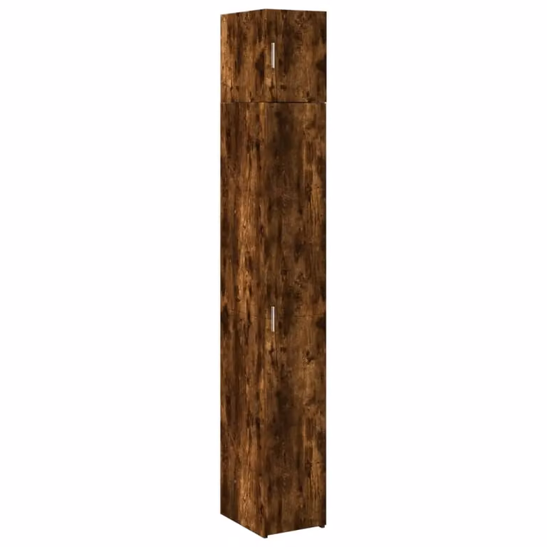 Berkfield Home Slim Freestanding Storage Cabinet in Smoked Oak Brown, W/D/H: 30 x 30 x 225 cm