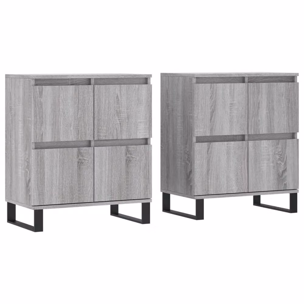 Berkfield Home Set of 2 Modern Grey Sonoma Sideboards, W/D/H: 120 x 35 x 70 cm – 3