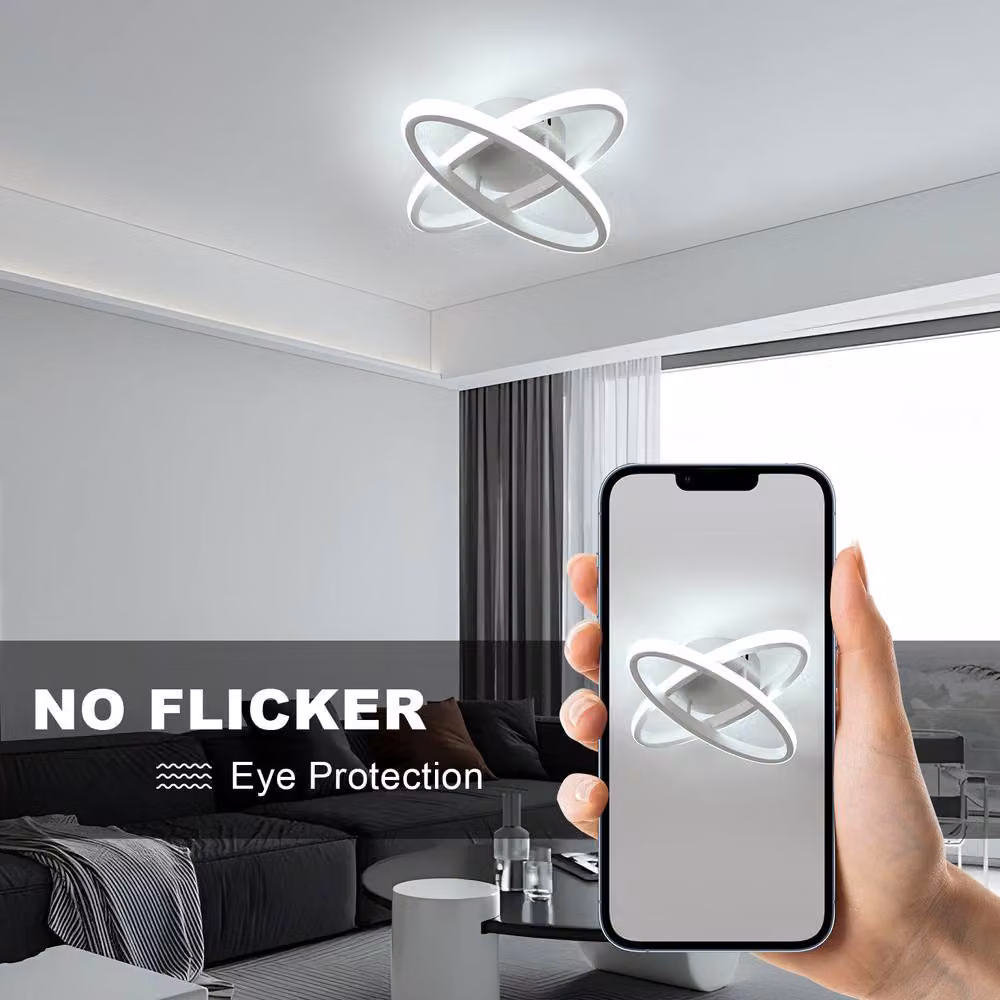 Pheashine Double Ellipse LED Ceiling Light, Modern Flush Mount, White, Diameter: 30 cm – 2