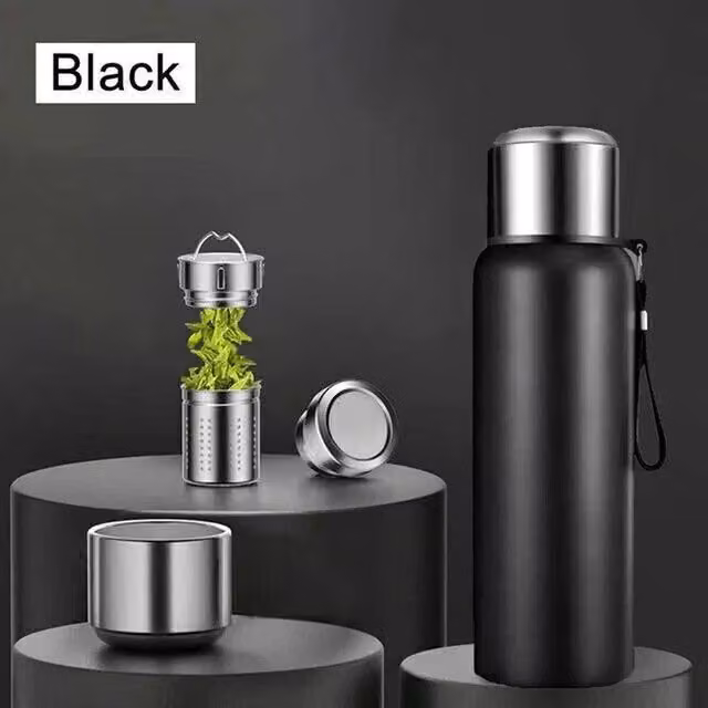 SPETLEK Black Stainless Steel Insulated Vacuum Flask, 1.0 l – 1