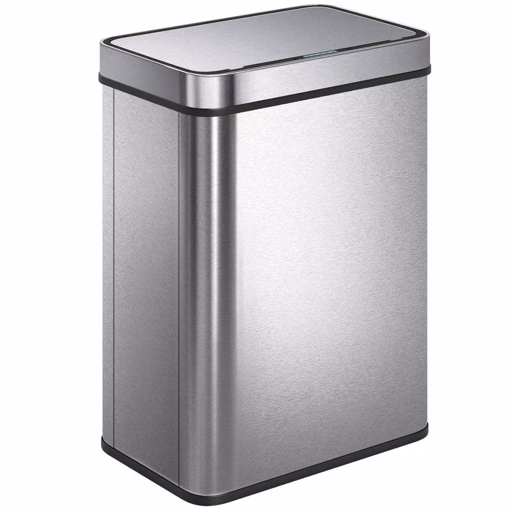 HOMCOM 50 L Sensor Kitchen Bin in Fingerprint-Proof Silver Stainless Steel with Odour Filter – 2