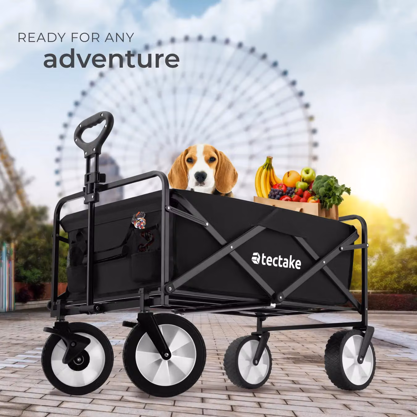 tectake Garden Trolley Leon in Black Steel – 8