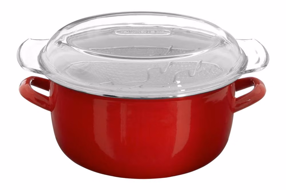 Orsina Enamel Deep Fat Fryer with Removable Basket in Red and Black – 2