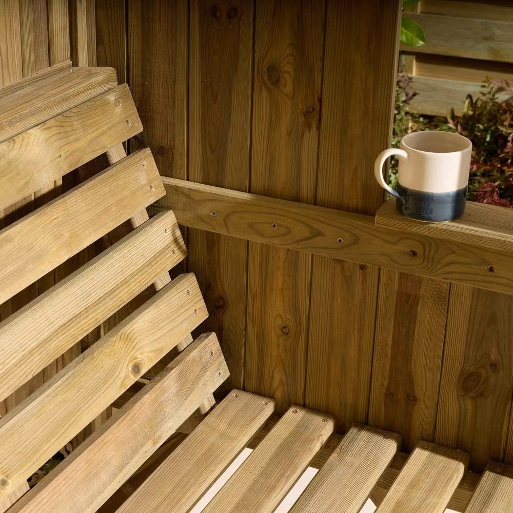 Rowlinson Harrogate Three Seat Timber Garden Arbour in Brown, W177 x D84 x H215 cm – 2