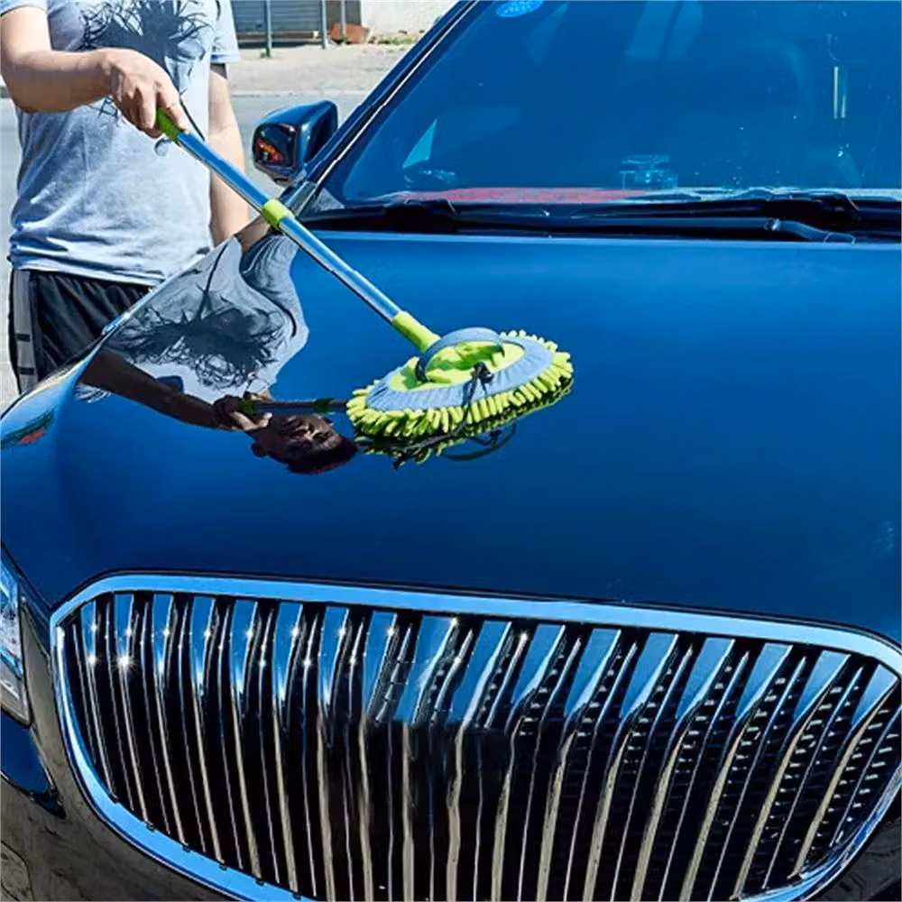 Nordara Green Telescopic Microfibre Car Wash Brush Kit with Aluminium Pole and 2 Pads – 3