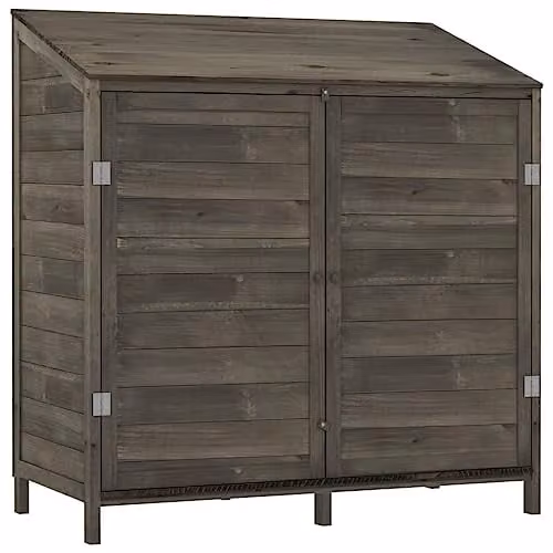 vidaXL Anthracite Solid Wood Fir Garden Shed W/D/H: 102 x 52 x 112 cm