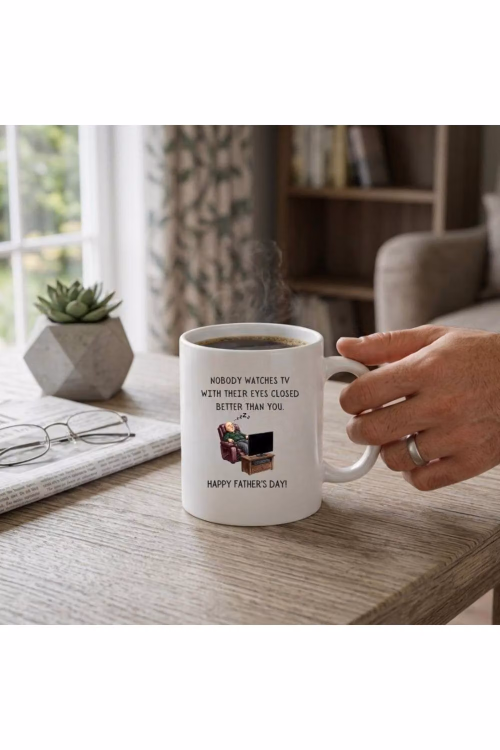 Dyzi Funny Dad Ceramic Mug in White – 2