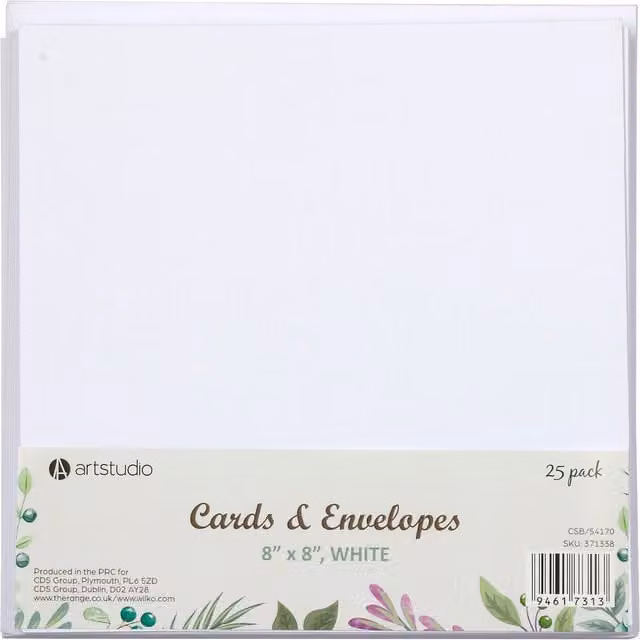 Art Studios Cards and Envelopes Pack in White, Brown and Ivory Paper