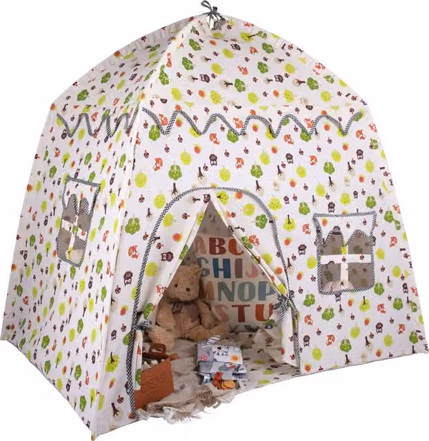 Relsy Green and White Textile Play Tent, Height: 130 cm