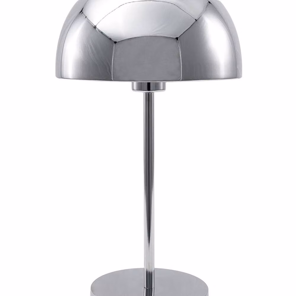 Wyld and Coco Silver Metal Table Lamp with Dome Shade – 2