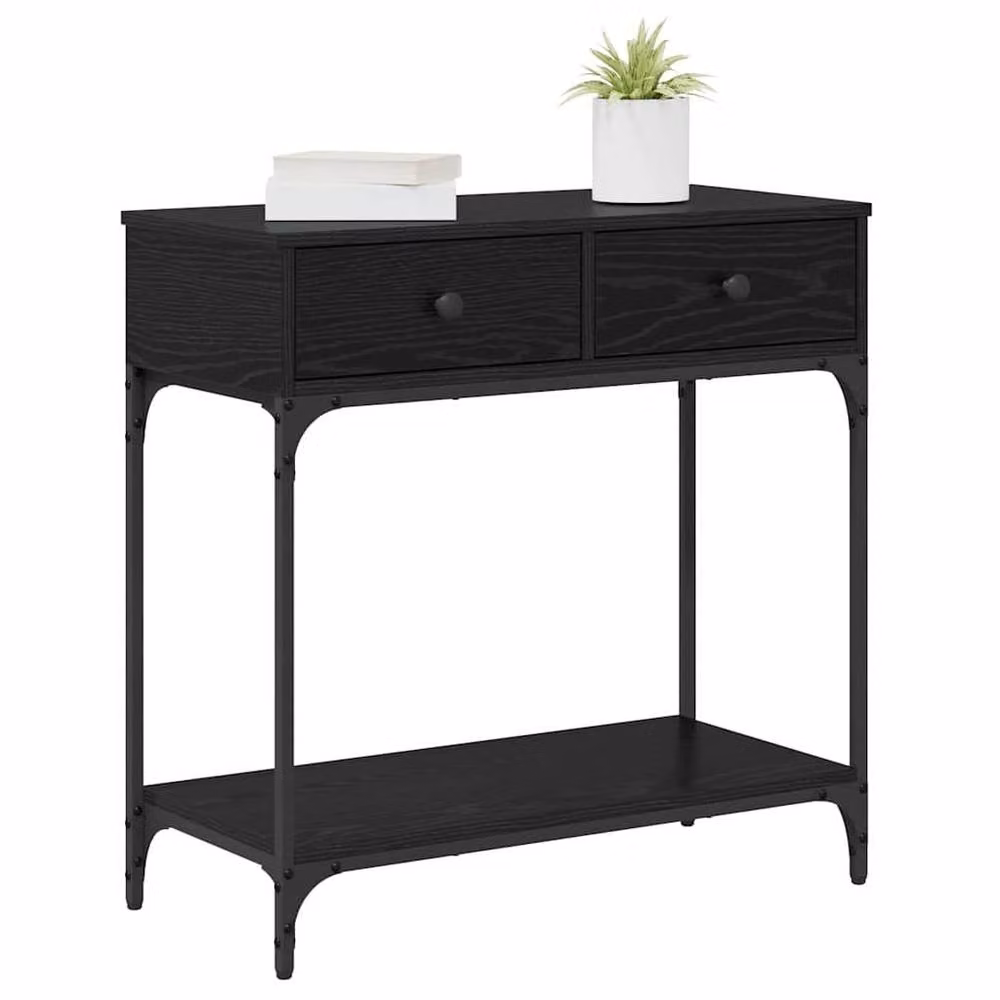 Berkfield Home Black Oak Console Table, W/D/H: 75 x 34.5 x 75 cm – 3