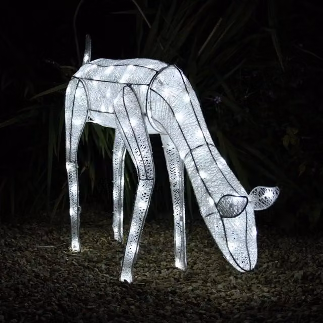 Monstershop Large Light Up Grazing Doe Reindeer in White