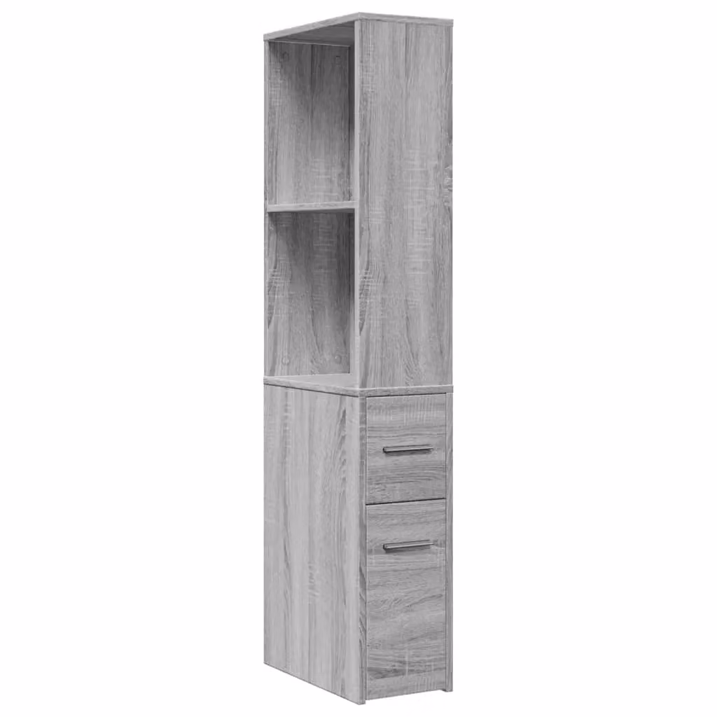 Berkfield Home Narrow Grey Bathroom Cupboard with Wheels and Internal Shelves – 2