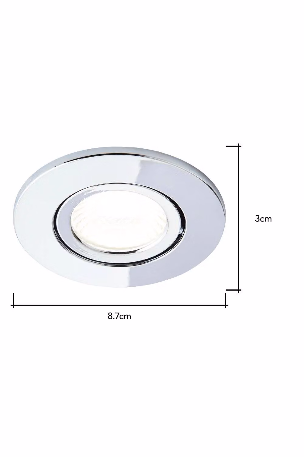 BHS Lighting Chrome Round Recessed Adjustable Fire Rated Spotlight for Bathroom and Task Lighting – 3