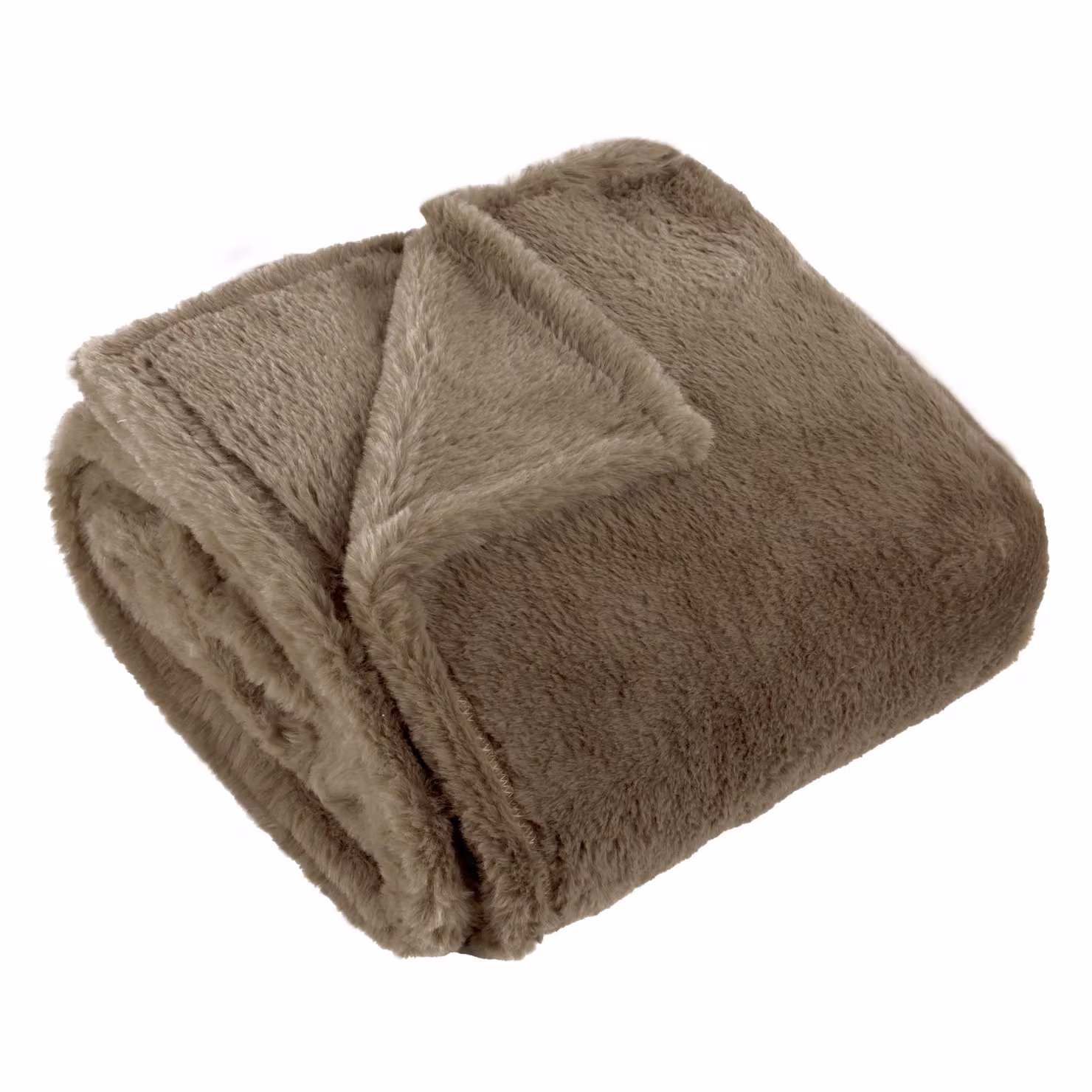 Furn Kallu Double-Sided Faux-Fur Throw in Brown, W/D/H: 130 x 180 cm – 2