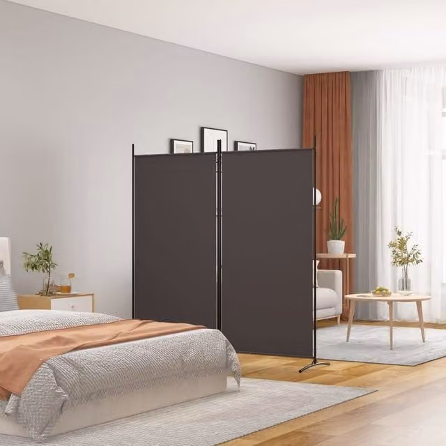 Berkfield Home 2-Panel Room Divider in Brown, W/H: 180 x 175 cm – 1