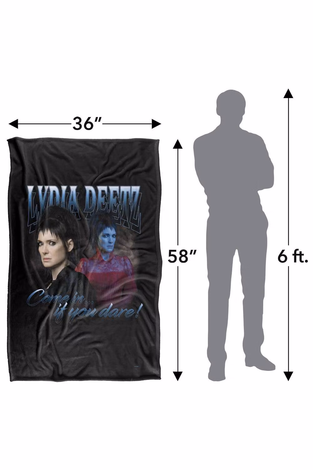 LOGOVISION Beetlejuice 2 Lydia Homage Super Soft Silky Touch Fleece Throw Blanket, Multicolour, W/D/H: 91 x 147 x 1 cm – 8
