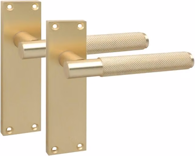 Golden Grace Brass Door Handle in Black and Yellow
