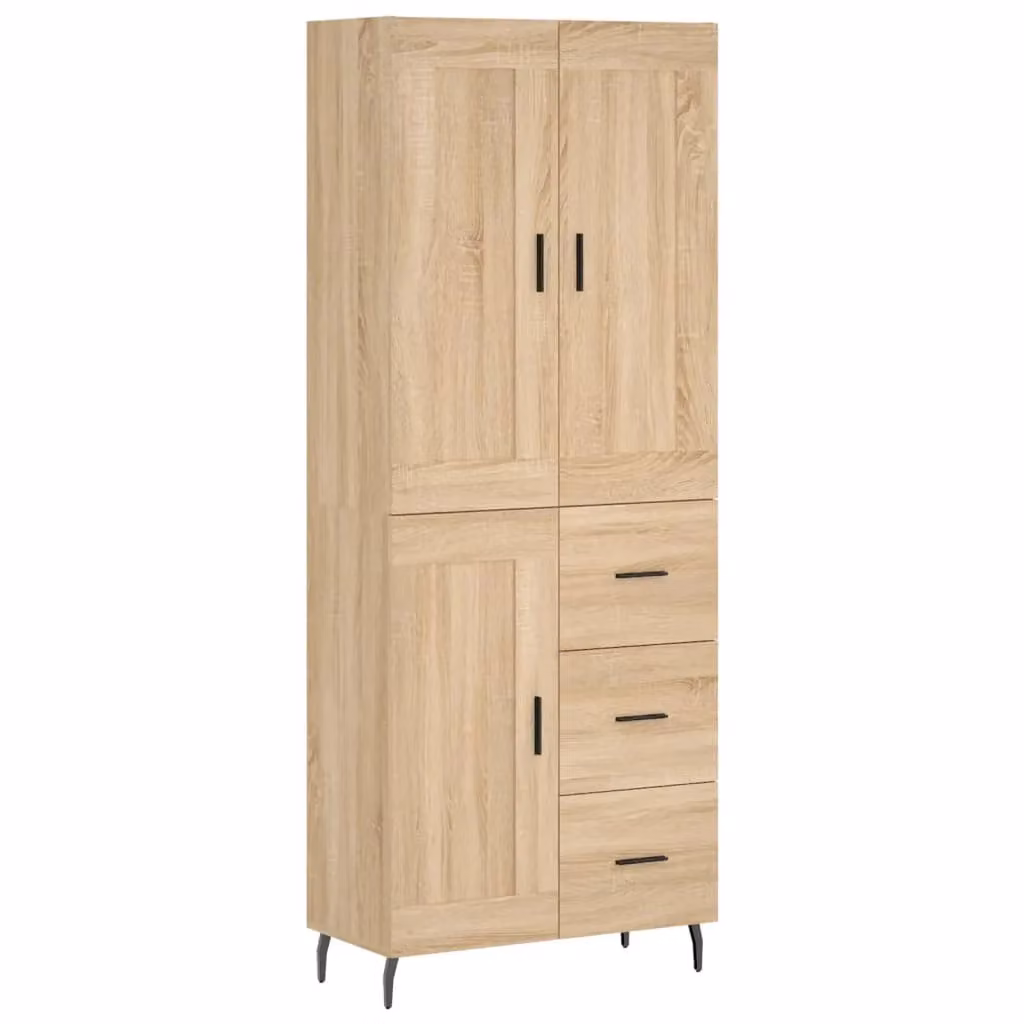Berkfield Home Sonoma Oak Highboard in Brown, W/D/H: 69.5 x 34 x 180 cm – 2