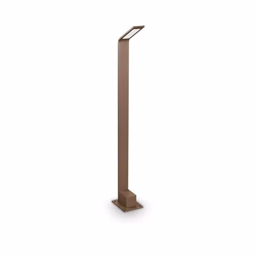 Ideal Lux Agos Integrated LED Outdoor Tall Bollard in Brown, 670Lm, 3000K, IP54