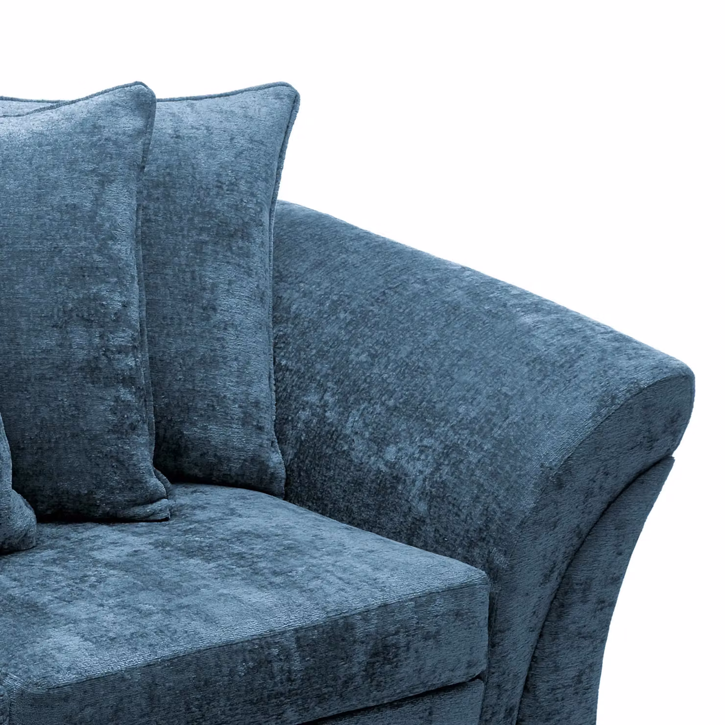 Abakus Direct Farrow 3 Seater Sofa in Blue Crushed Chenille Fabric – 4