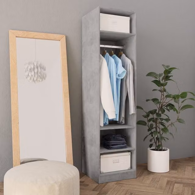 Berkfield Home Wardrobe in Concrete Grey, W/D/H: 50 x 50 x 200 cm – 1