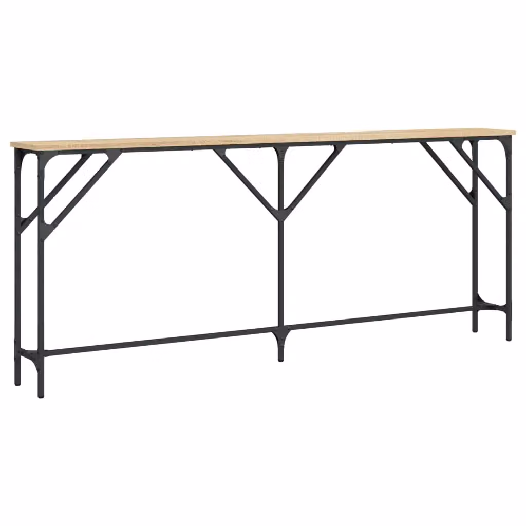 Berkfield Home Sonoma Oak Console Table in Brown, W/D/H: 180 x 23 x 75 cm – 2