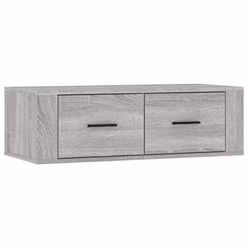 vidaXL Grey Wall Mounted Modern Hanging TV Cabinet W/D/H: 80 x 36 x 25 cm – 2