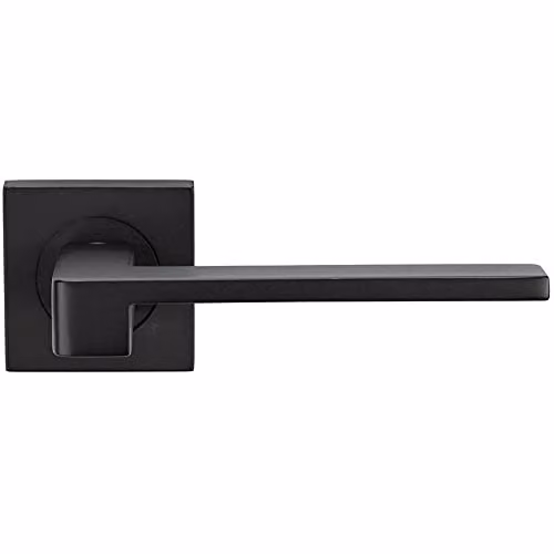 Loops Pair Flat Squared Bar Handle on Square Rose with Concealed Fix, Matt Black