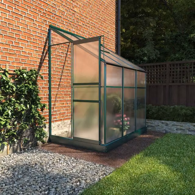 BillyOh Polycarbonate Lean-To Pent Greenhouse in Green
