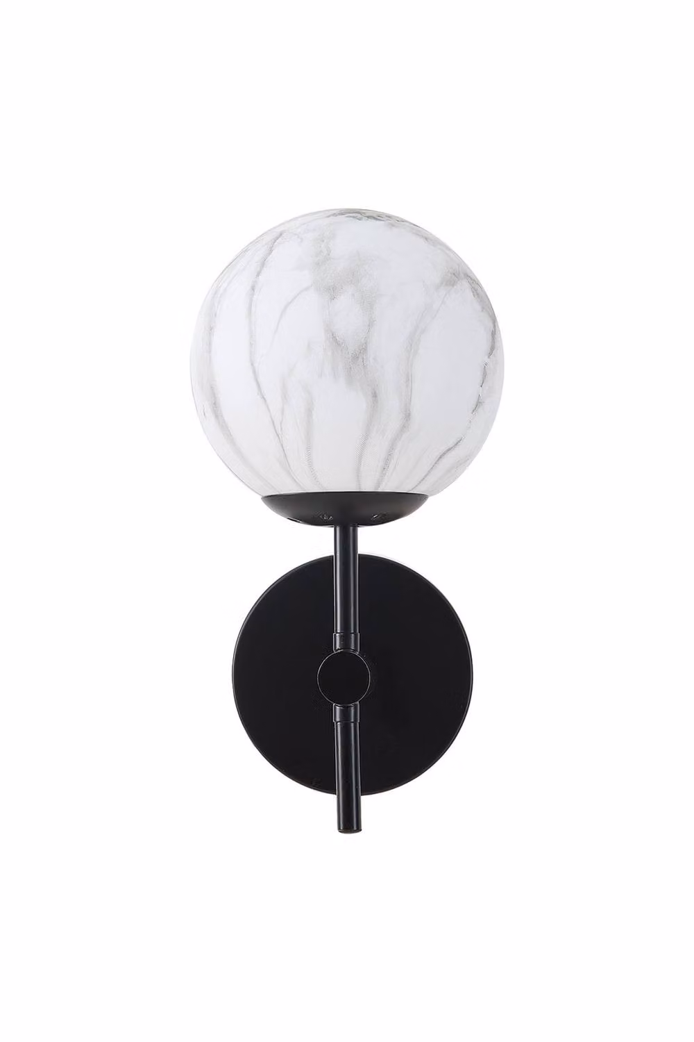Living and Home Modern Black Metal Wall Light with Transparent Glass Sphere Shade – 3