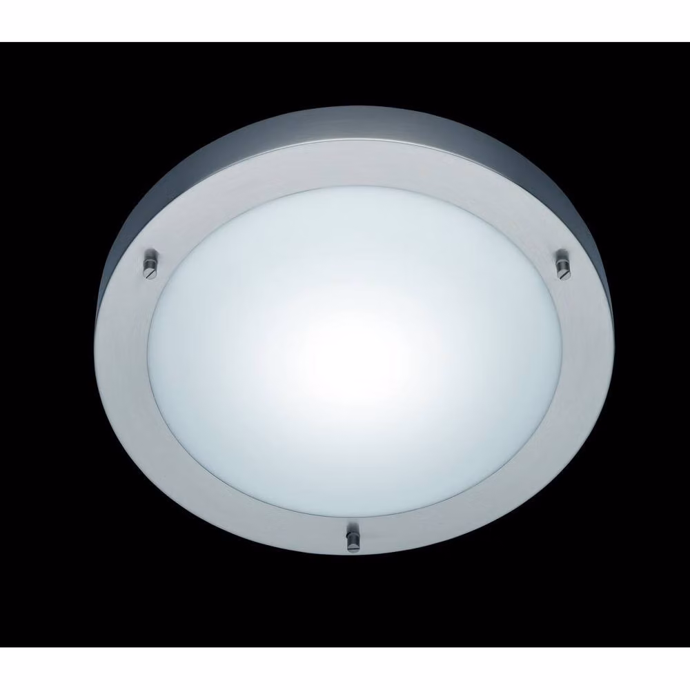Netlighting Condus Modern Round Bathroom Ceiling Light in Grey Matt Nickel IP44 – 2