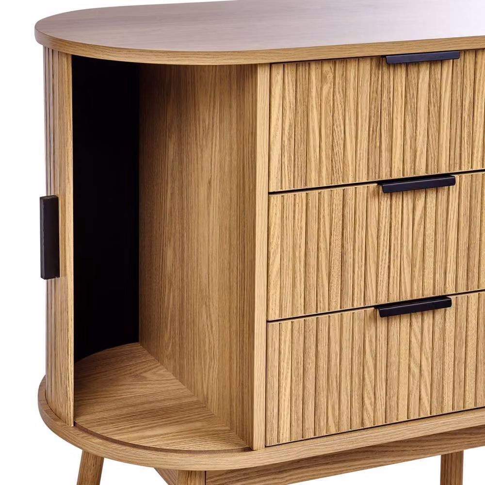 Wyld and Coco 6-Drawer Chest in Brown with Solid Pine Legs, W/D/H: 75 x 40 x 75 cm – 3