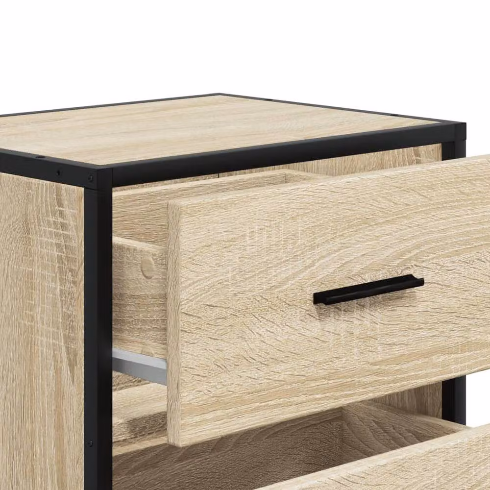 Berkfield Home Set of 2 Bedside Cabinets in Sonoma Oak, Light Tan, W/D/H: 40 x 31 x 50 cm – 6