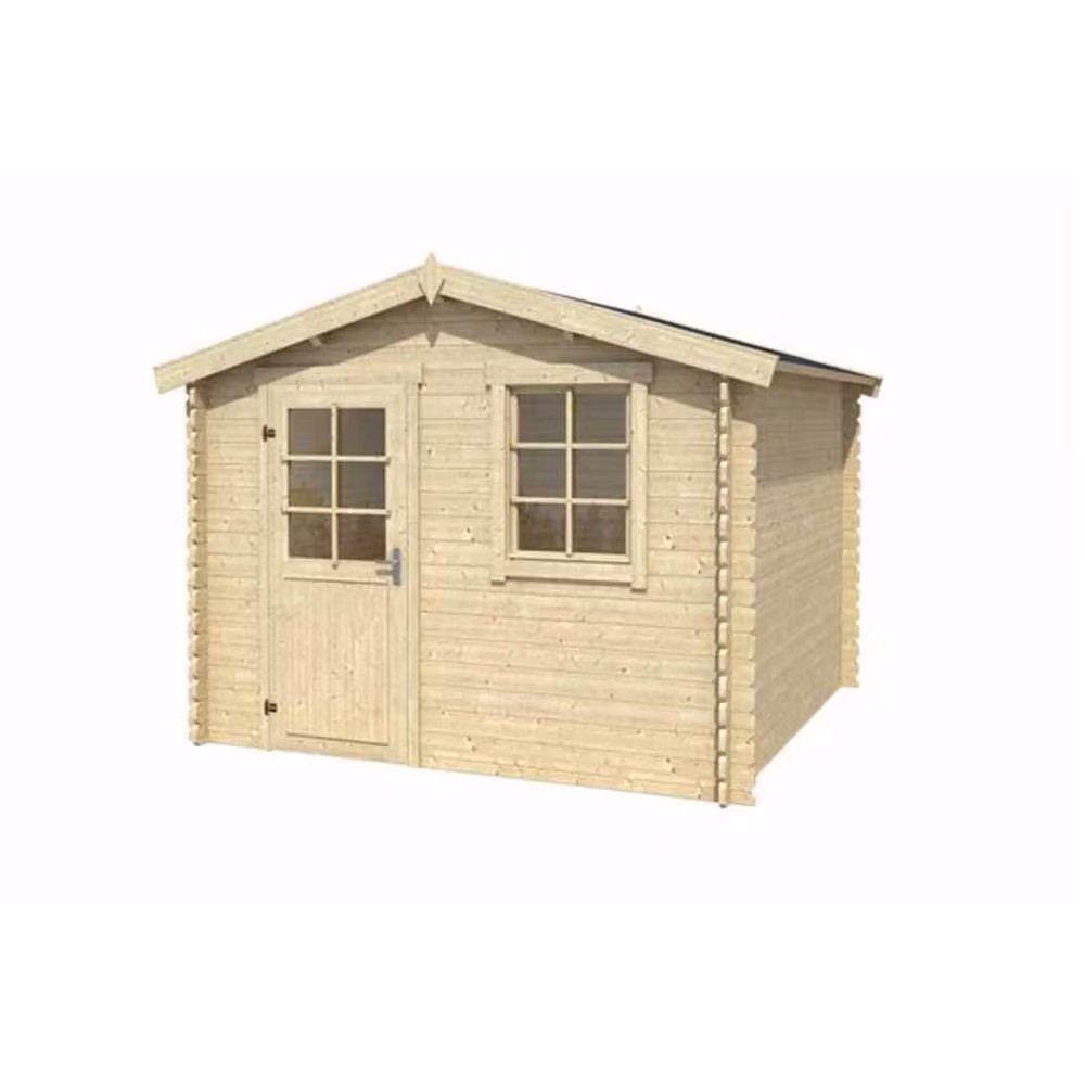 Lasita Maja Ltd Nina 230 Log Cabin Garden Room and Home Office in Beige, L: 307.2 cm, W: 250 cm, H: 233.7 cm – 2