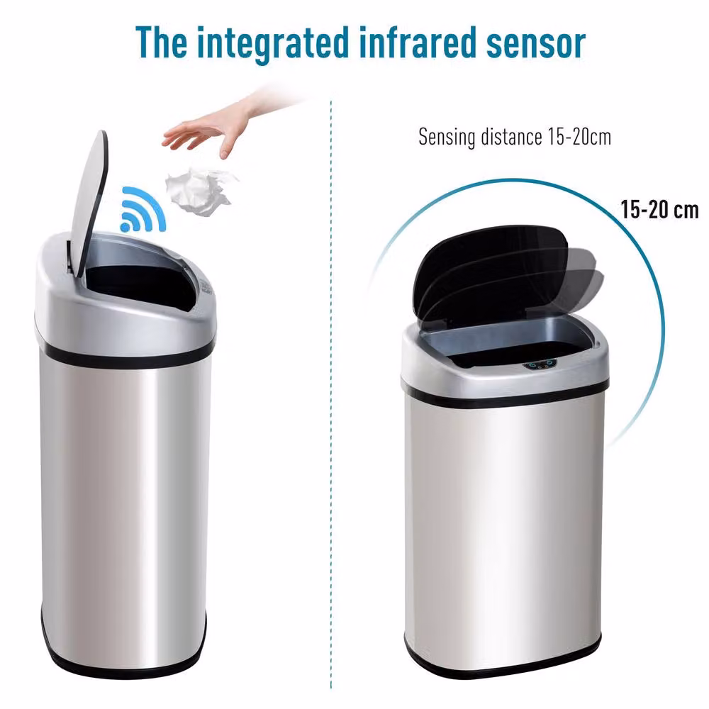 STILVORA 30L Sensor Bin with Motion Sensor Lid in Silver – 5