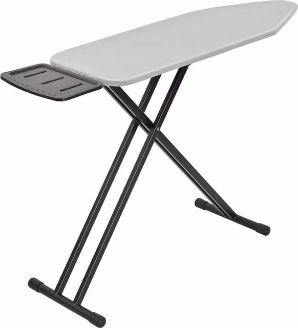 Xample Lightweight Foldable Ironing Board with Adjustable Height and Iron Rest in Grey – 1