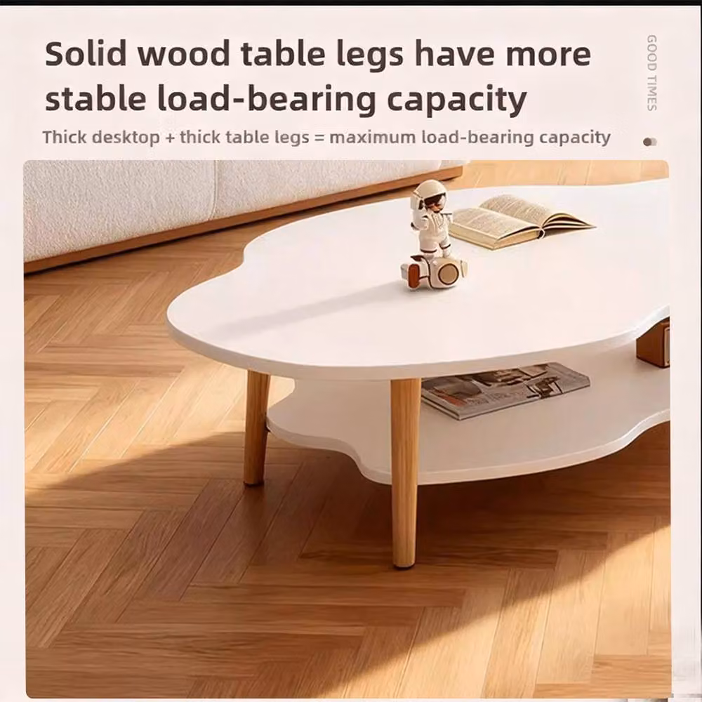 FORGEVIO Modern 2 Layer Cloud Coffee Table in Warm White – 4