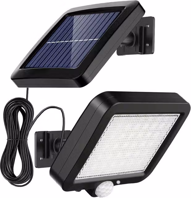 KORVIXA Solar LED Outdoor Barn Light with Motion Sensor, Black, Diameter: 40 cm, Height: 25 cm – 1