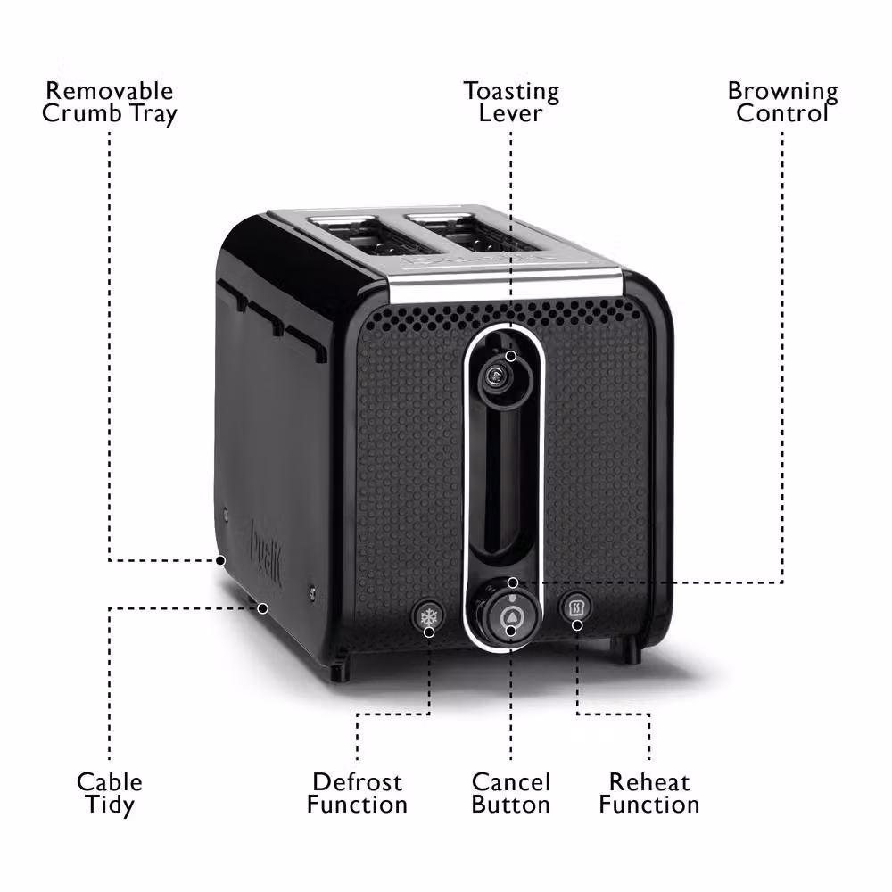 Dualit Studio 2 Slot Toaster in Black – 7