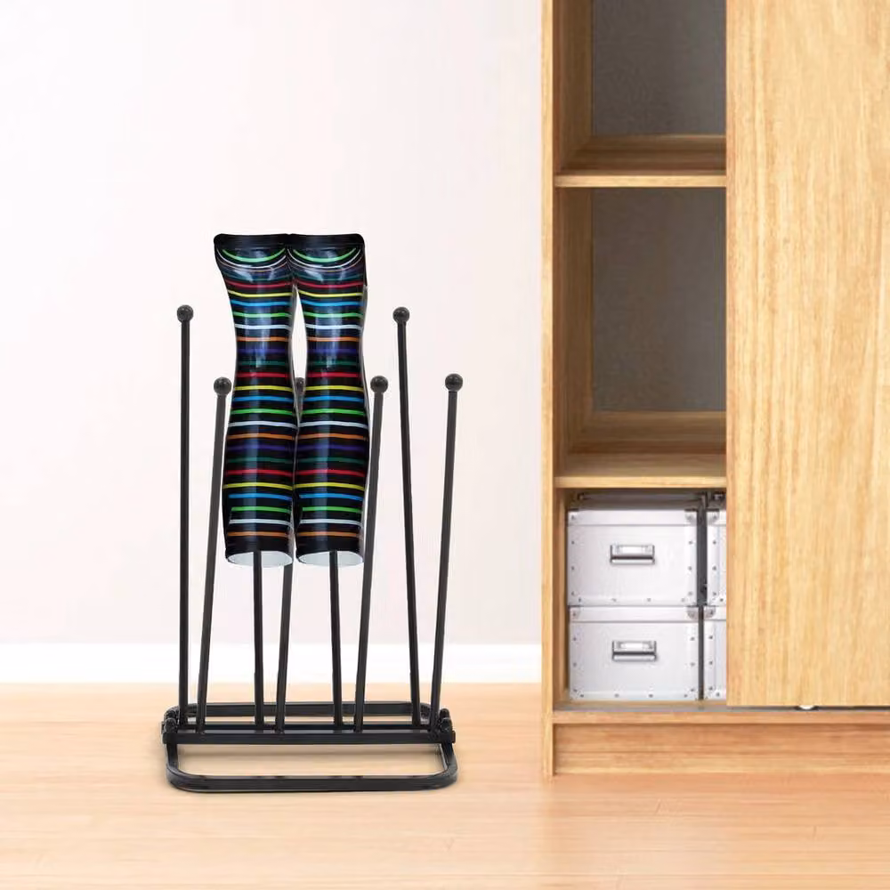 VOGREX Black Steel Freestanding Boot Rack for 4 Pairs – 3