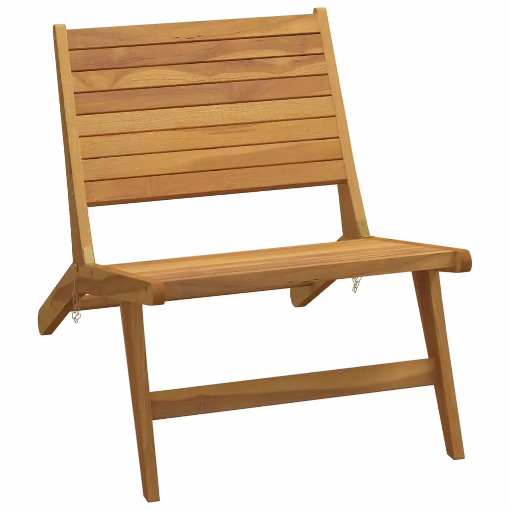 Berkfield Home Classic Solid Teak Wood Garden Chair in Brown – 2