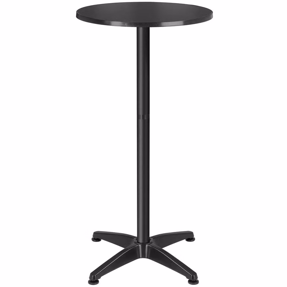 tectake Frederic Height-Adjustable Aluminum Bistro Table in Black, Diameter: 60 cm – 2
