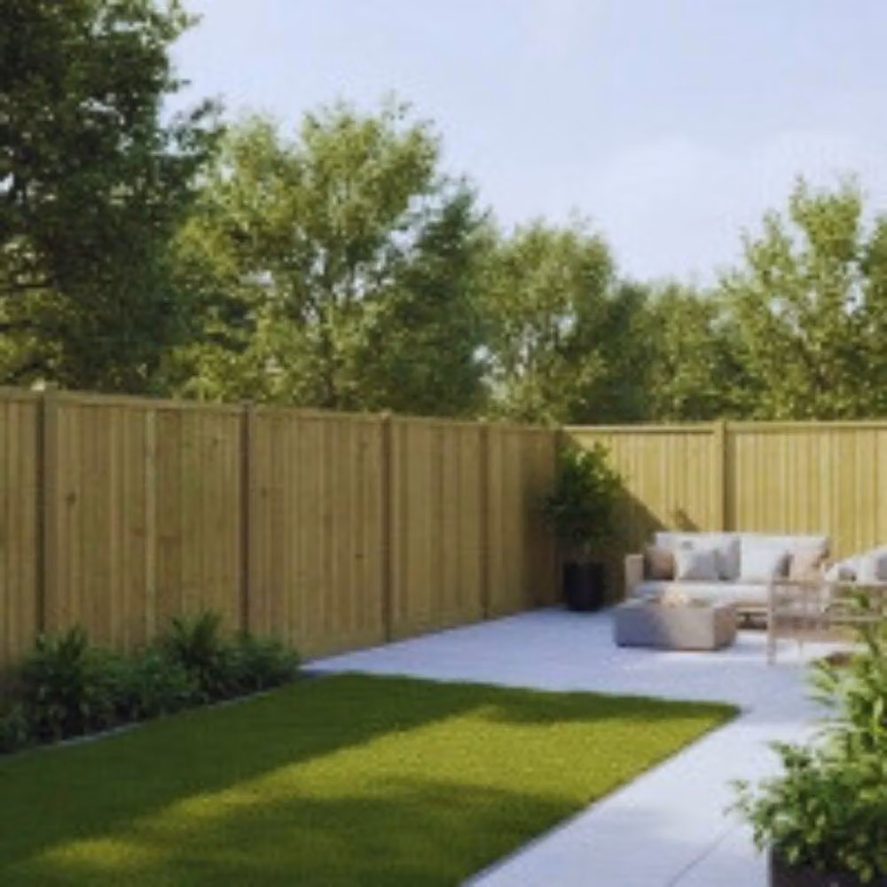 Bedsland Heavy Duty Featheredge Fence Panels, Treated Wood, Brown, 3 Pack, H: 182.88 cm, W: 121.92 cm – 2