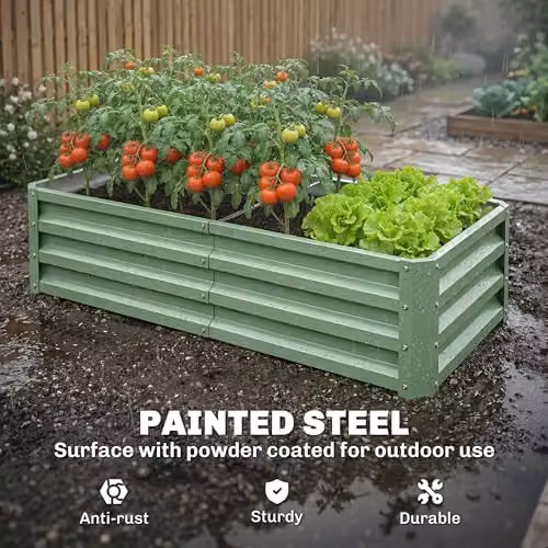 Outsunny 216L Raised Garden Bed in Green, W/D/H: 120 x 60 x 30.5 cm – 3