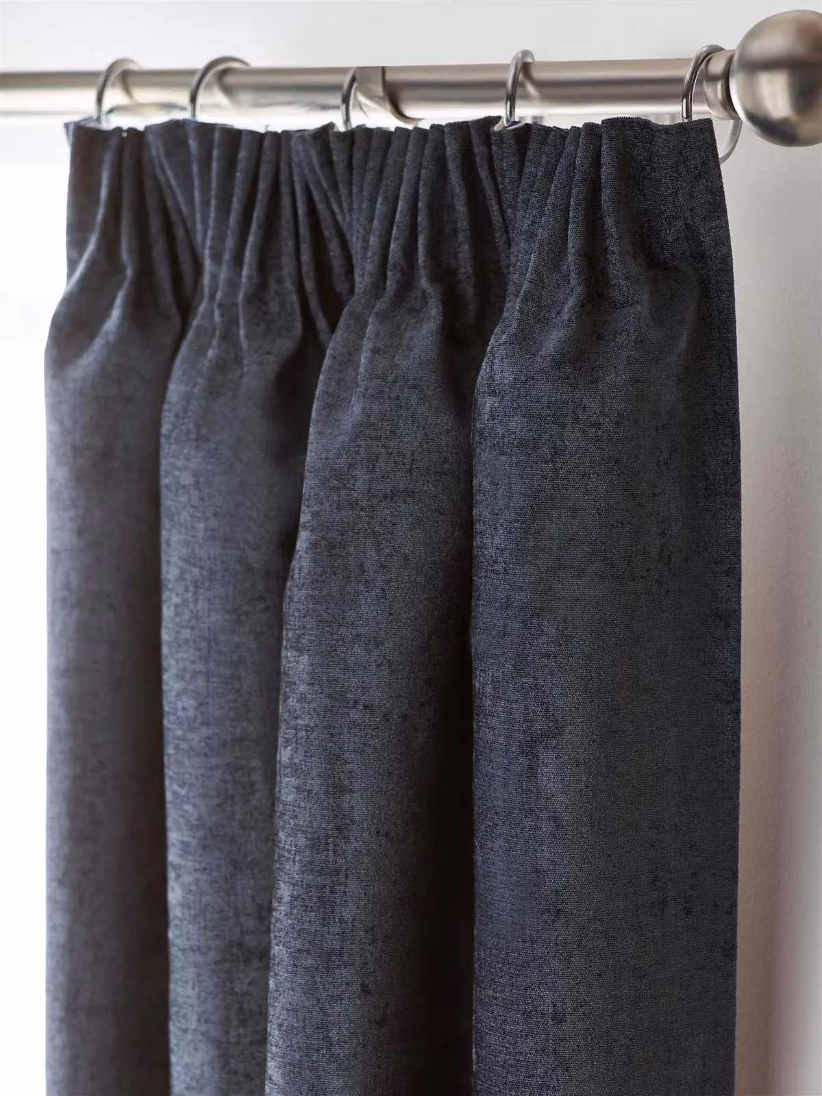 Luxury Living Chenille Blackout Pencil Pleat Top Curtains in Anthracite, W: 117 cm, H: 96.5 cm – 2