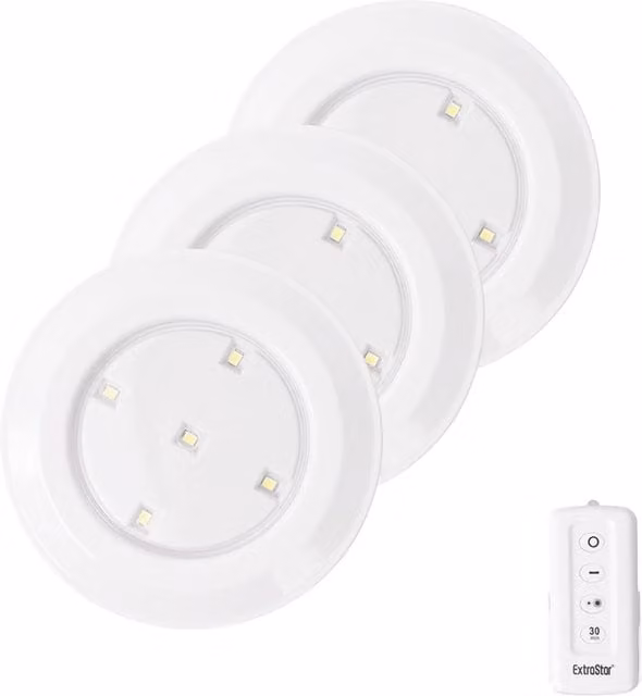 Livingandhome Set of 3 Dimmable 1.7W LED Night Lights with Remote Control and Dusk Sensor, White