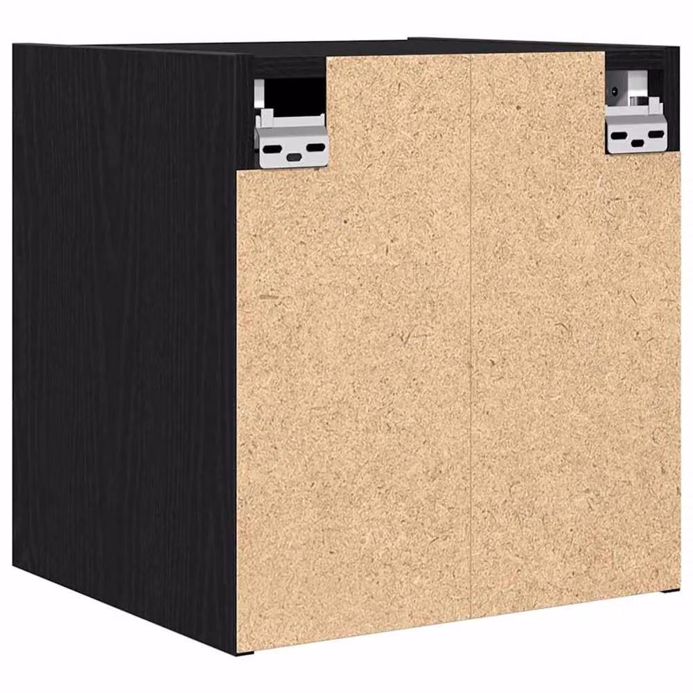 Berkfield Home Wall-mounted Bedside Cabinet in Black Oak, W: 38 cm, D: 34 cm, H: 40 cm – 3